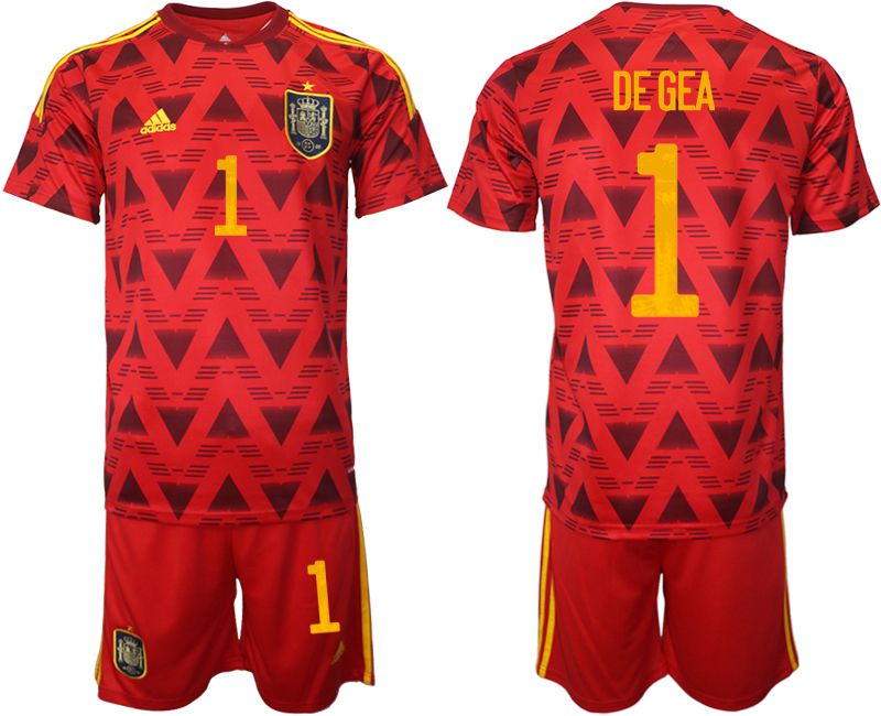 Men 2022 World Cup National Team Spain home red 1 Soccer Jerseys